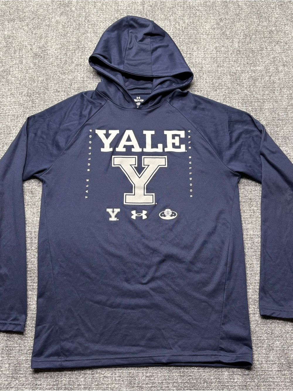 Under Armour Lightweight Tech Hoodie Mens S Blue Yale Basketball Performance
